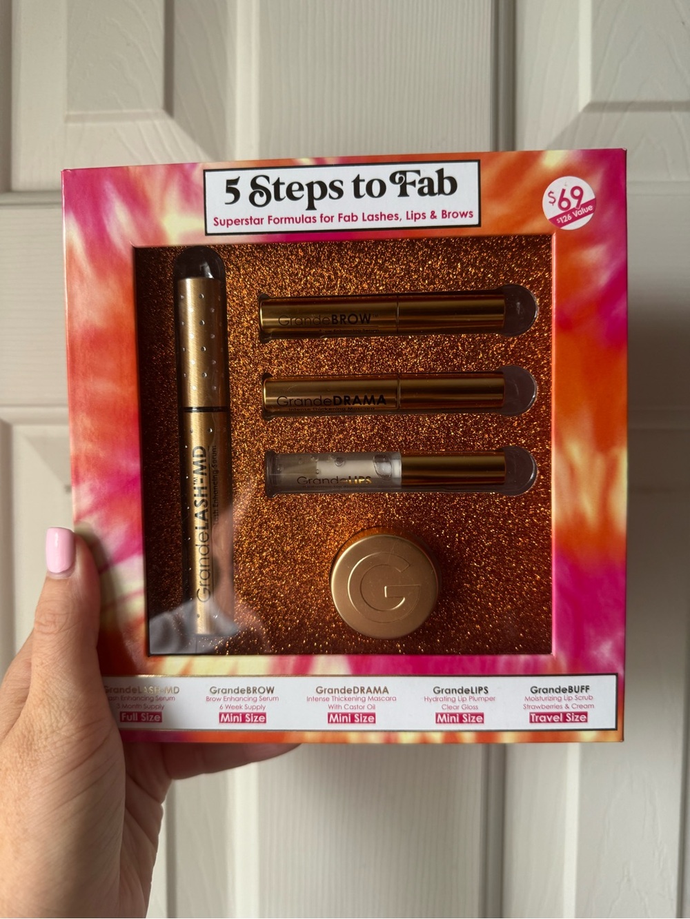 Grande Cosmetics 5 Steps to Fab Lash, Lip & Brow Kit - Gold & Rose
